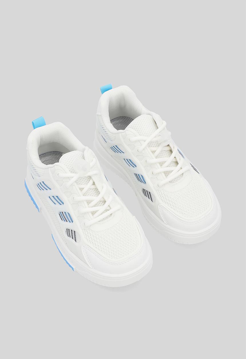 Pop Candy - Lace up sneakers - blue & white