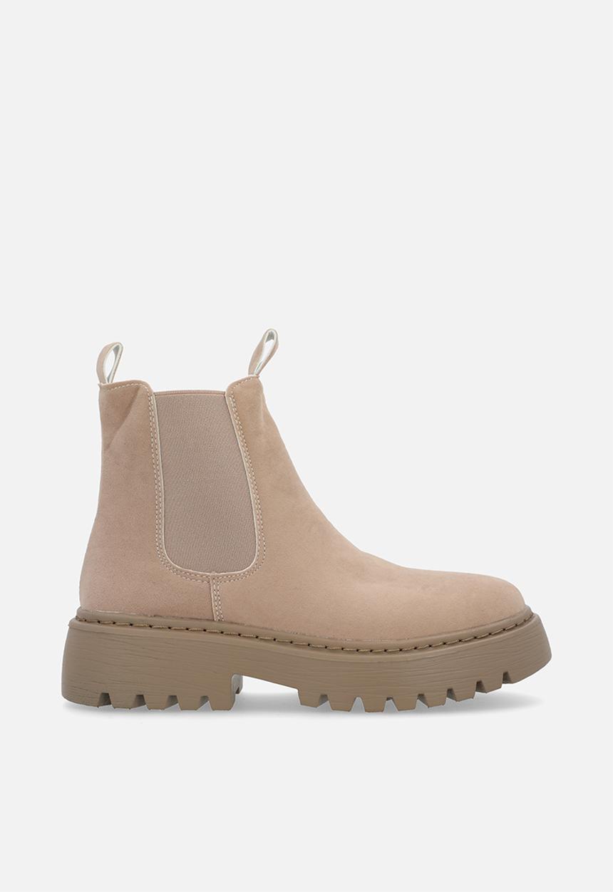 Pop Candy - Faux suede chelsea boots - beige