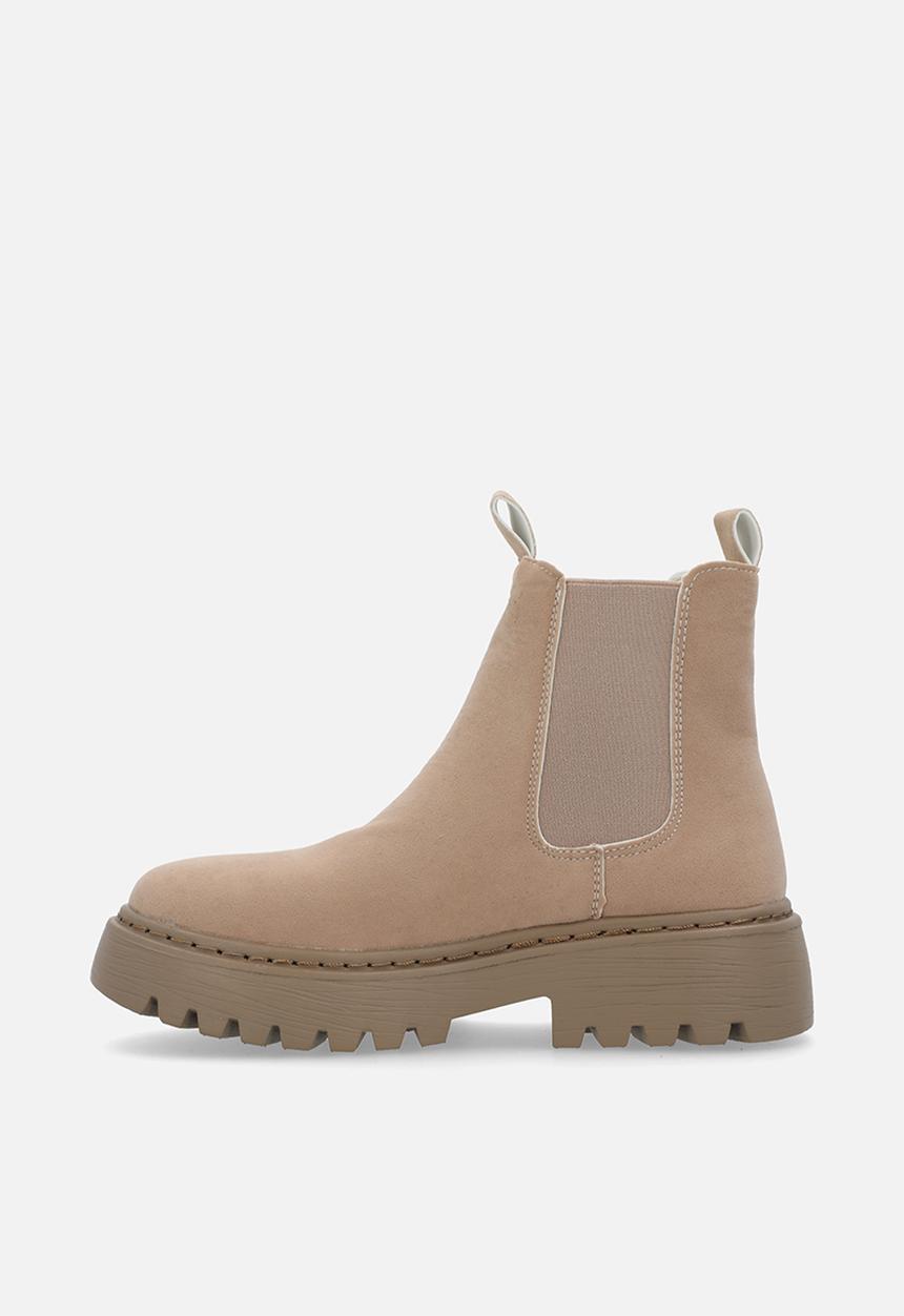 Pop Candy - Faux suede chelsea boots - beige
