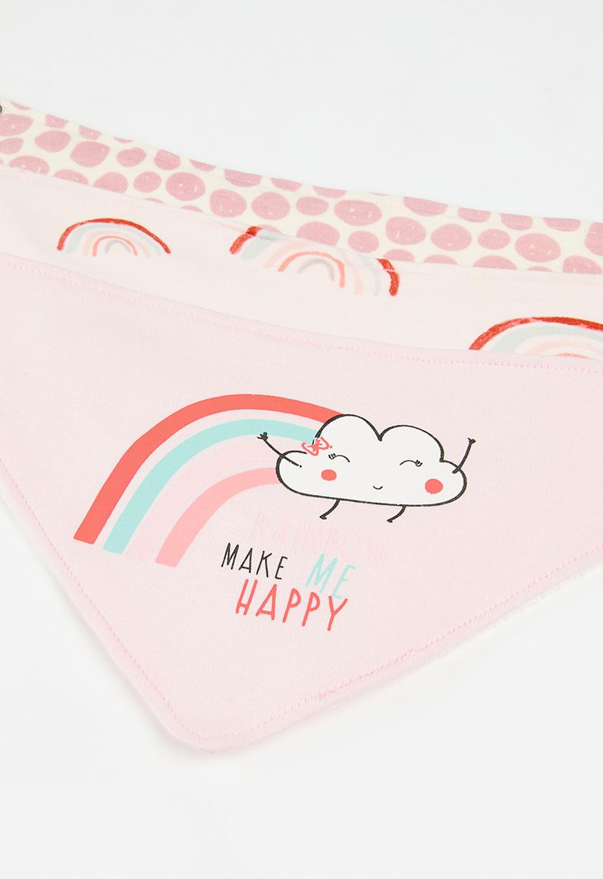 Pop Candy - Printed  3 pack bibs - pink