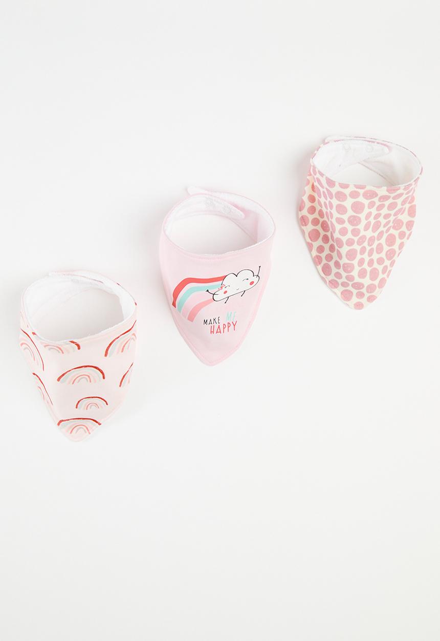 Pop Candy - Printed  3 pack bibs - pink