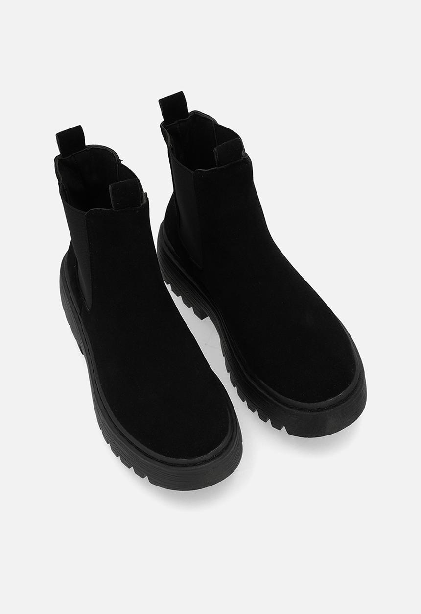 Pop Candy - Faux suede chelsea boots - black