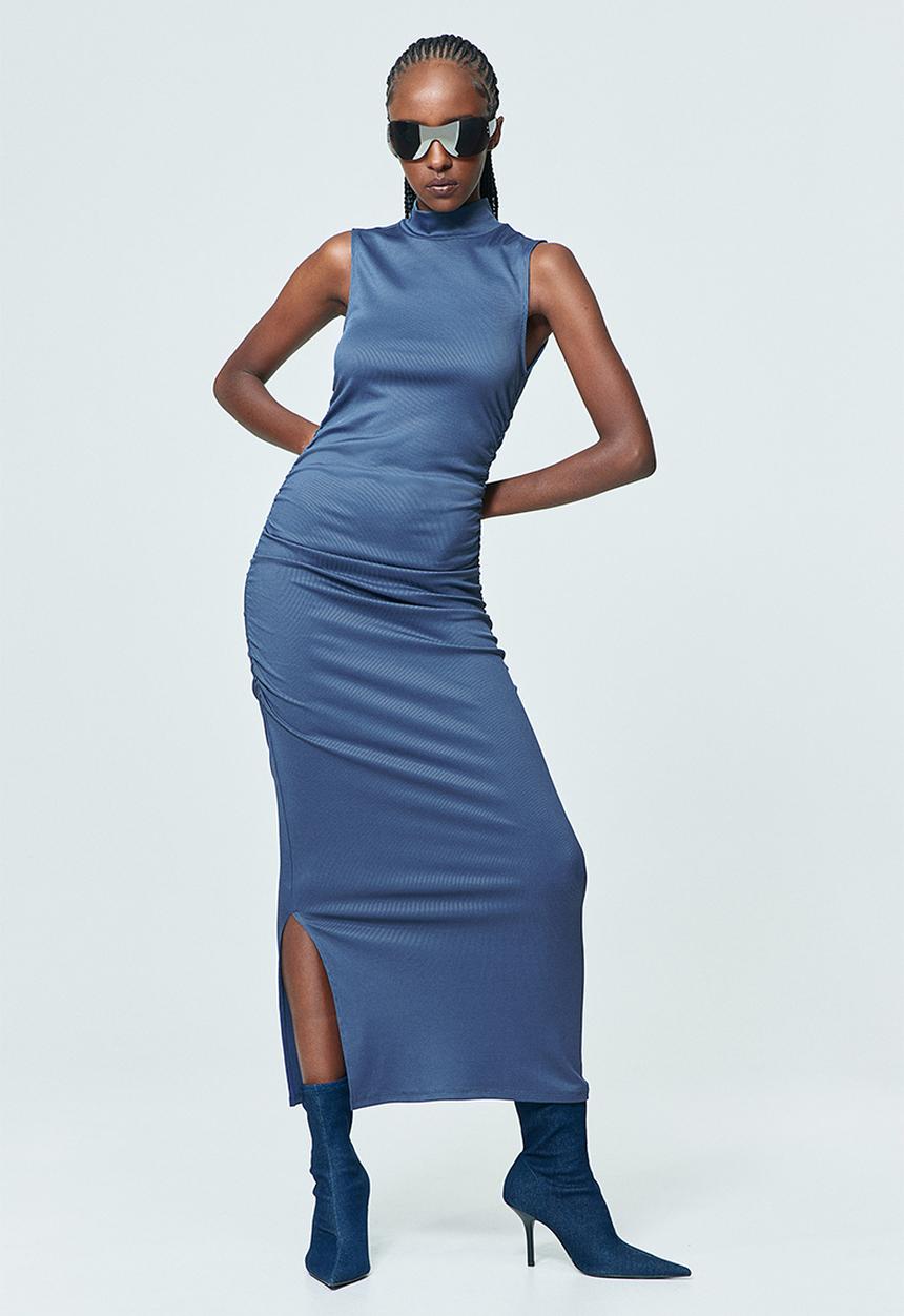 H&M - Gathered bodycon dress - dark blue