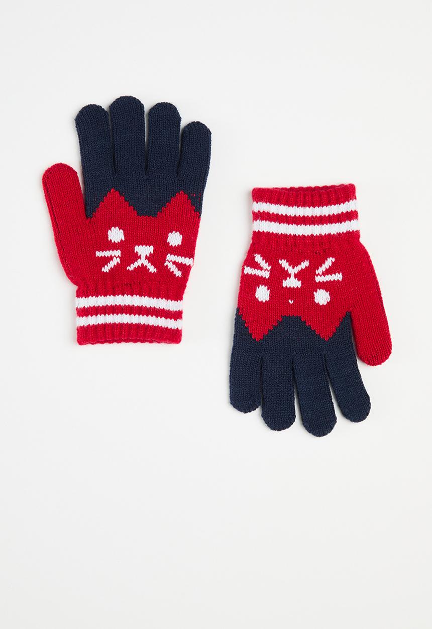 Pop Candy - Colour block handgloves - red & blue