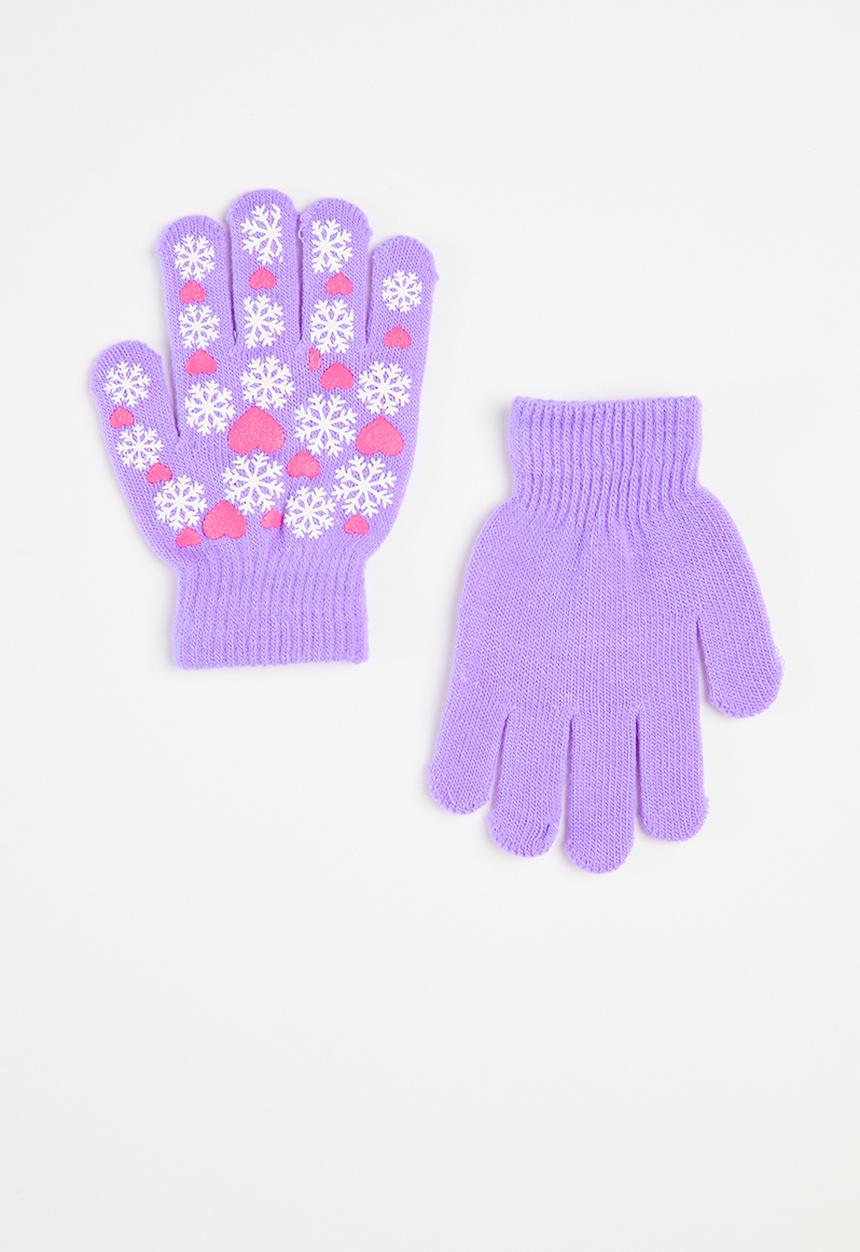 Pop Candy - Floral print handgloves - lilac