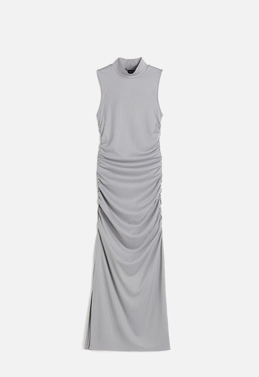 H&M - Gathered bodycon dress - light grey