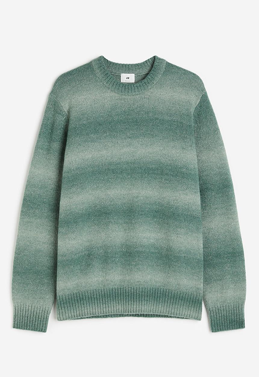 H&M - Regular fit jumper - green/striped