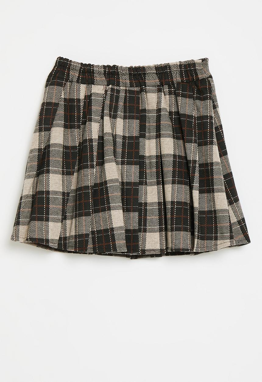 Pop Candy - Plaid pleated skirt - brown