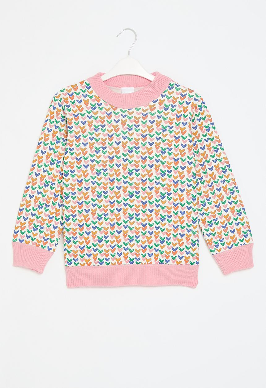 Pop Candy - Printed knit sweater - pink