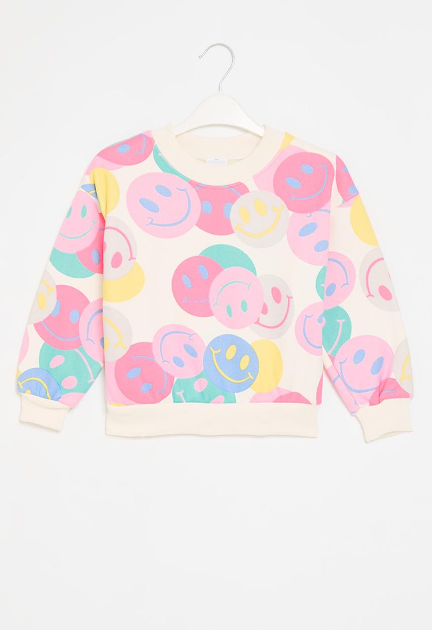 Pop Candy - Smiley print sweat top - multi
