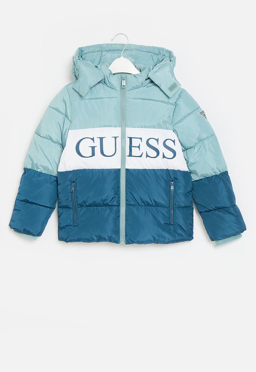 GUESS - Hooded long sleeve padded jacket - mixed blue eve