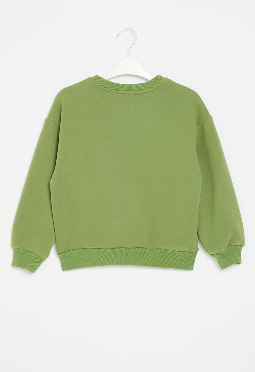 Pop Candy - Contrast pocket sweat top - green