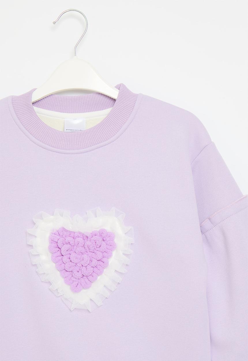 Pop Candy - heart Print sweat top - lilac
