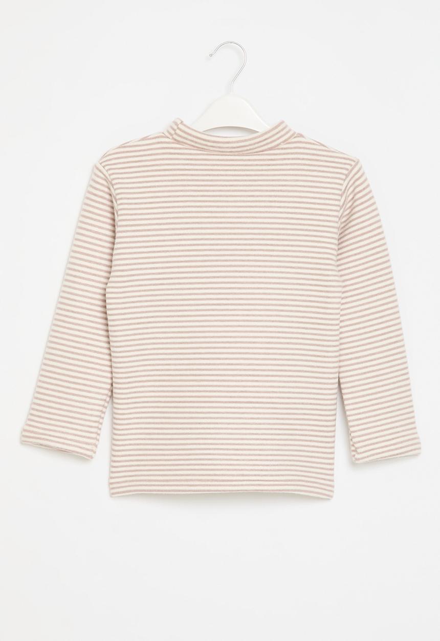 Pop Candy - Striped poloneck - brown & white