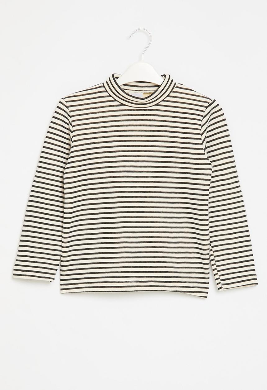 Pop Candy - Striped poloneck - black & white