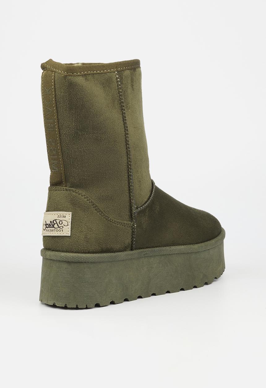 Miss Black - Bae 2 slip-on boot - olive