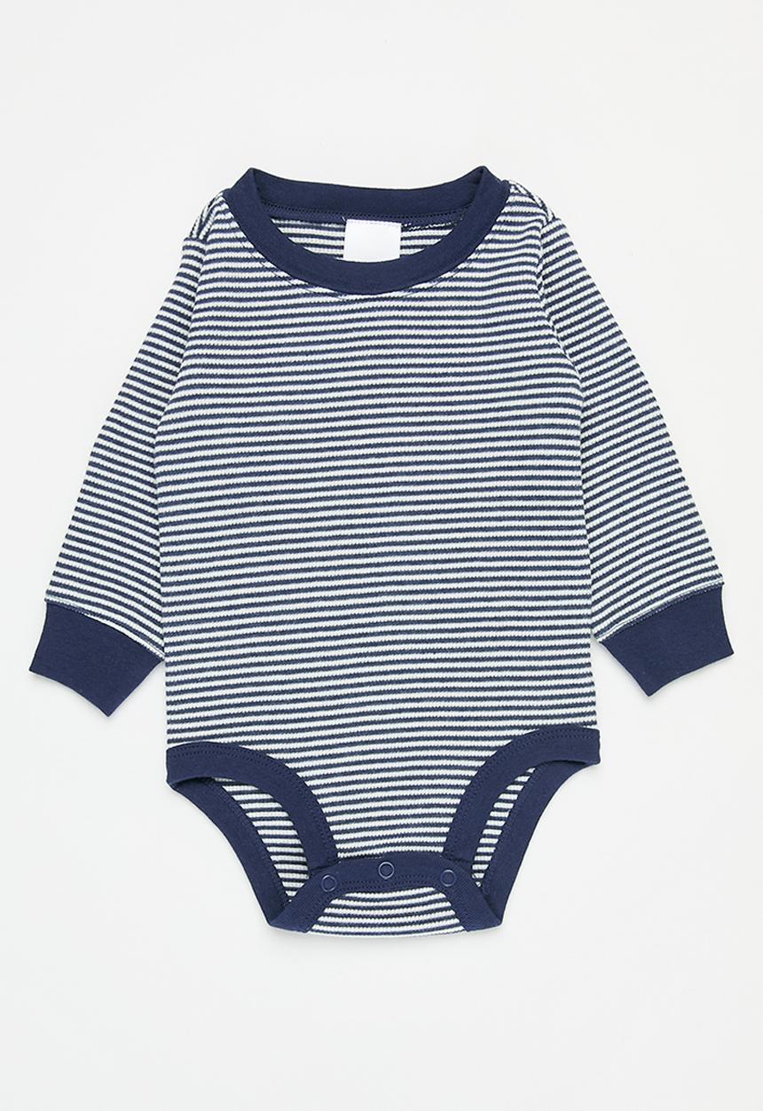 Pop Candy - Striped body vest - blue & white