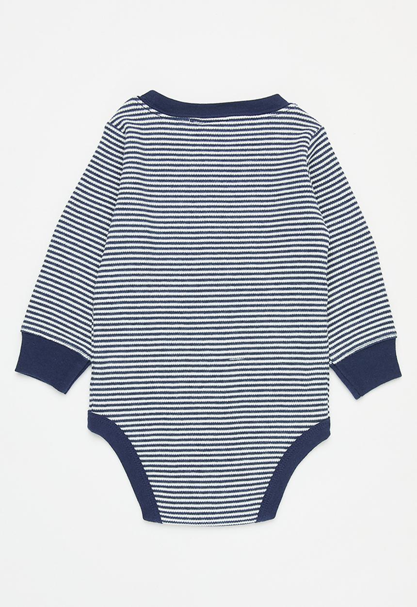 Pop Candy - Striped body vest - blue & white