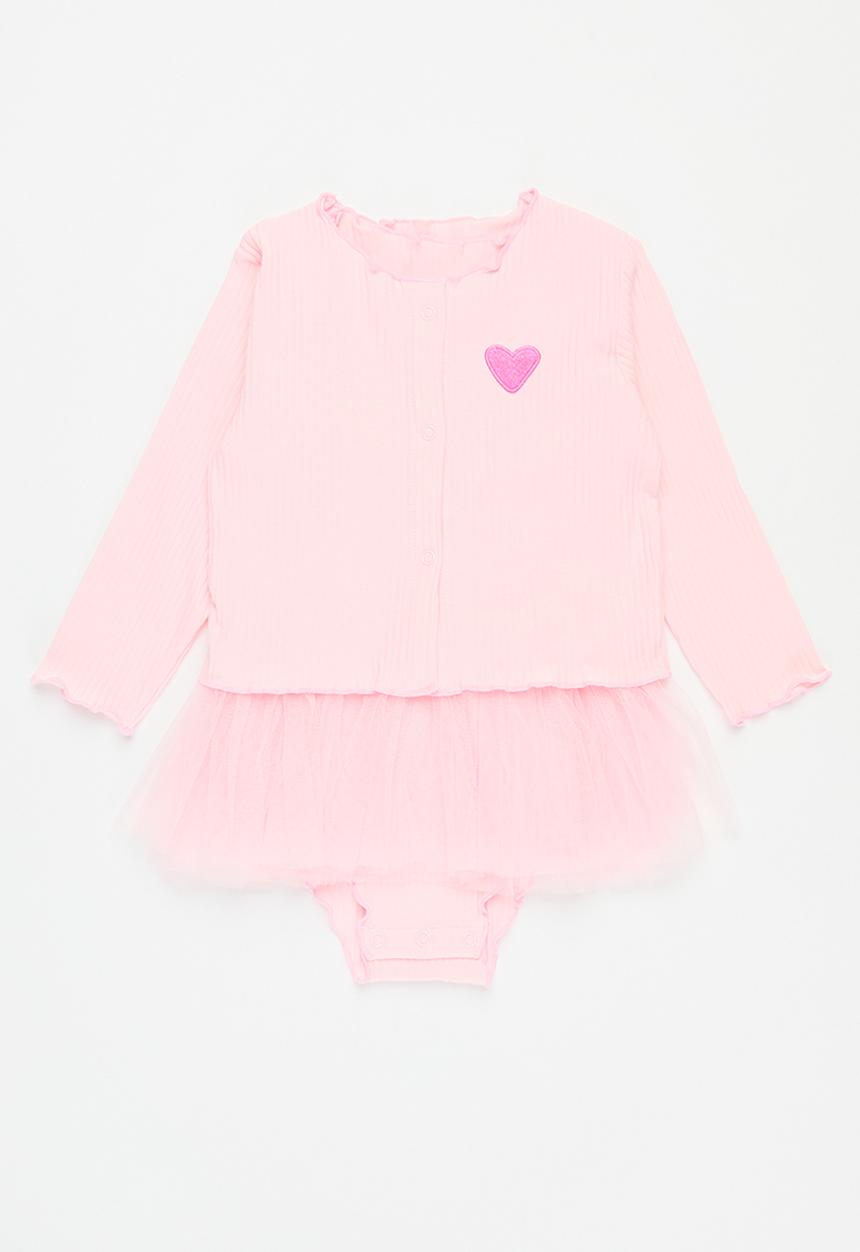 Pop Candy - Rib & mesh dress - pink
