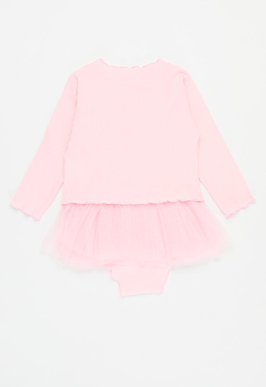 Pop Candy - Rib & mesh dress - pink