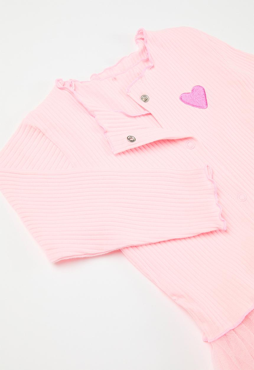 Pop Candy - Rib & mesh dress - pink