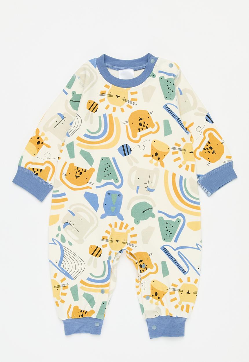 Pop Candy - Printed romper - blue & white