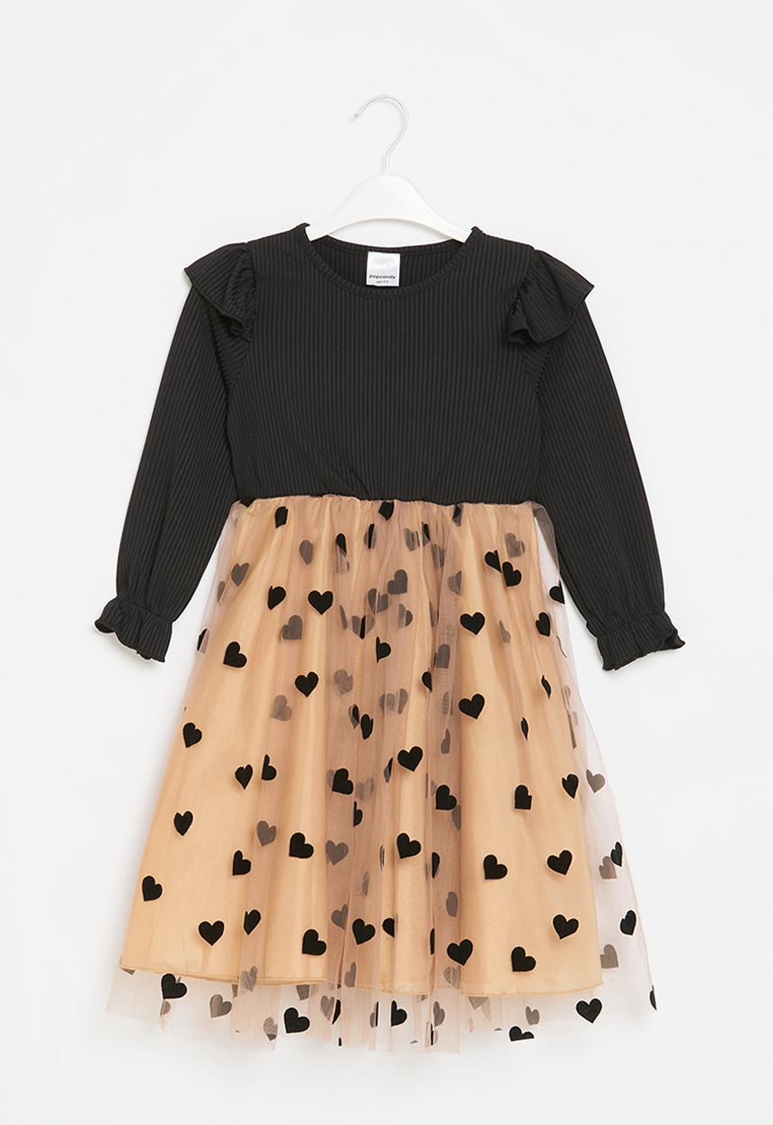Pop Candy - Frilled sleeve occasion dress - black