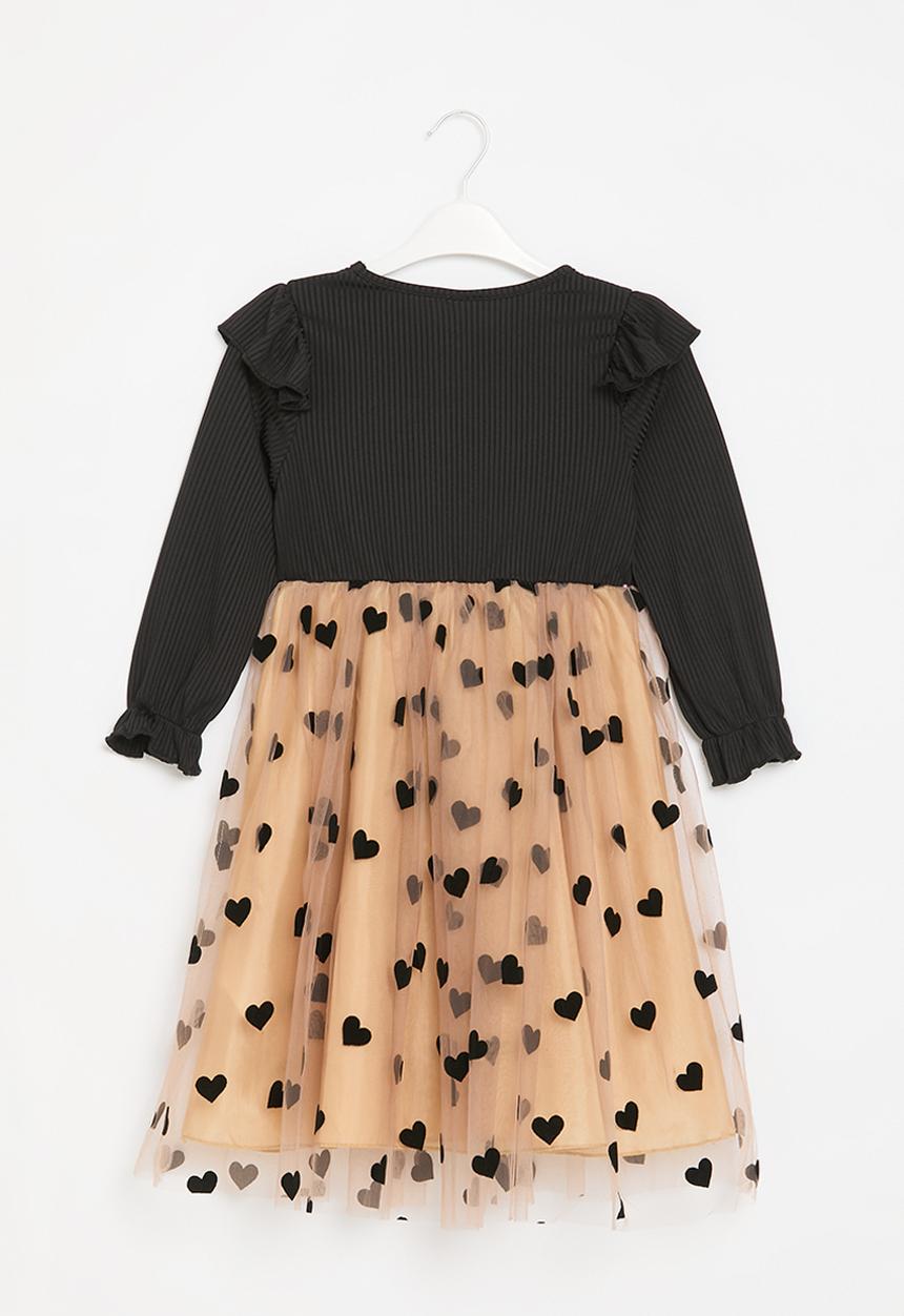 Pop Candy - Frilled sleeve occasion dress - black