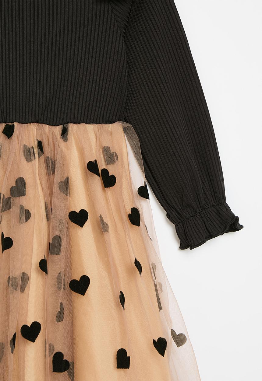 Pop Candy - Frilled sleeve occasion dress - black