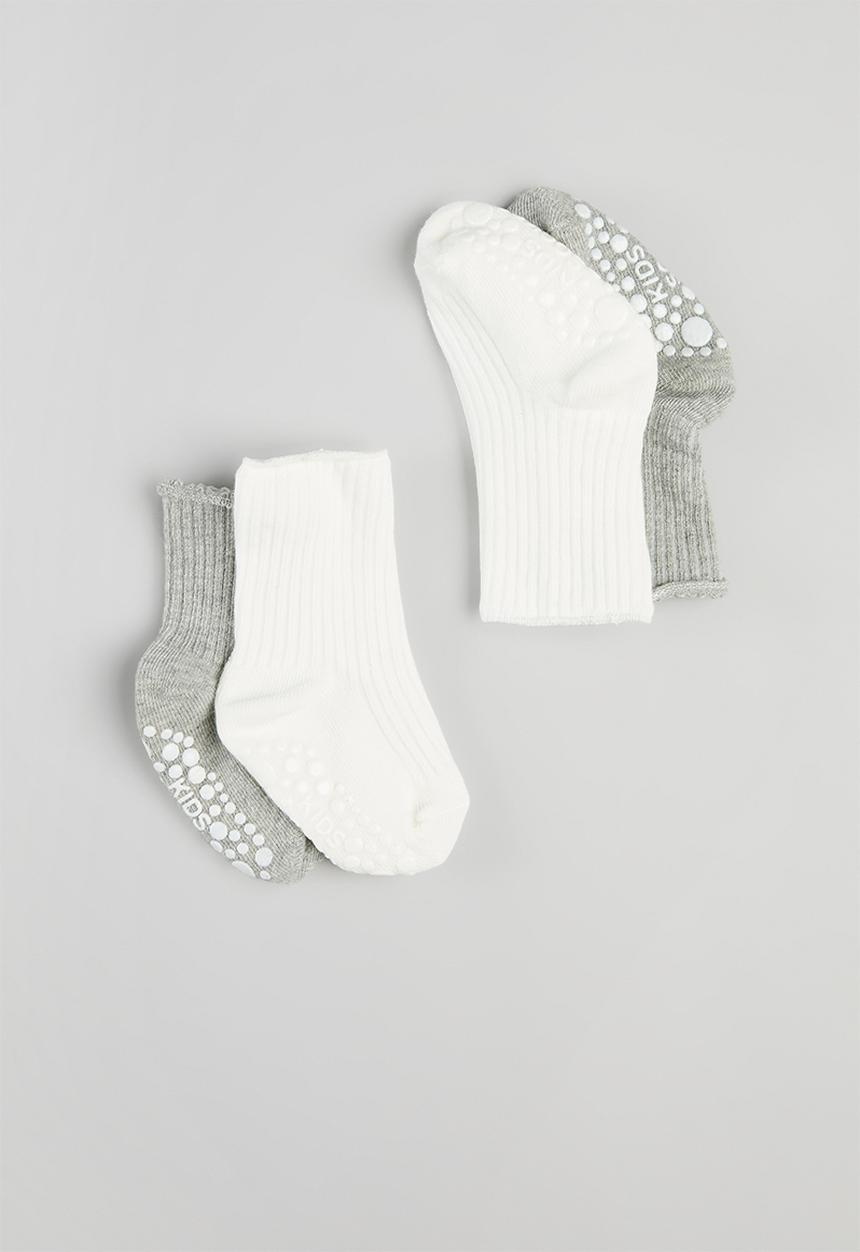 Pop Candy - 2 Pack ankle socks - grey & white