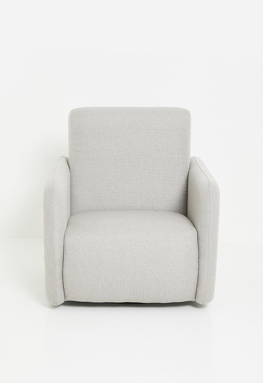 Sixth Floor - Quinn swivel & Footstool - Grey