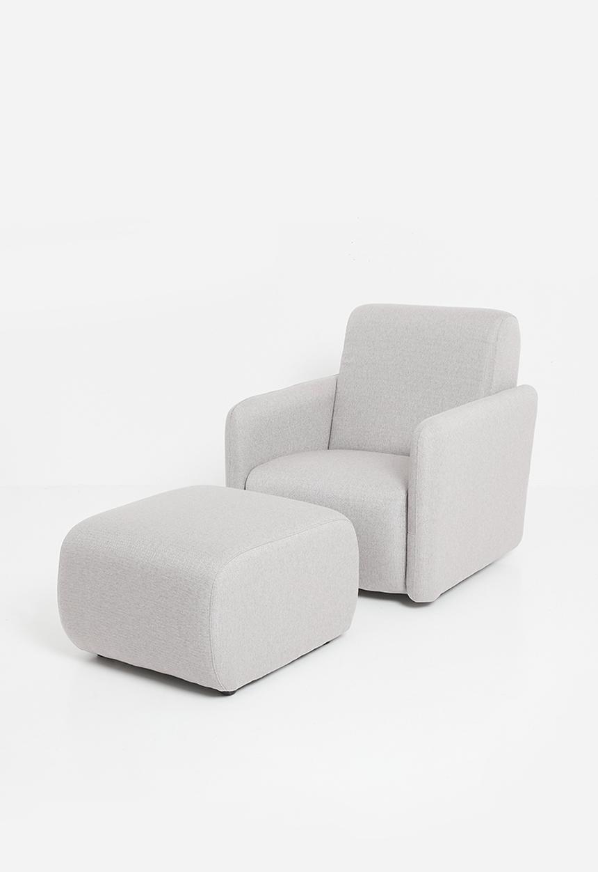Sixth Floor - Quinn swivel & Footstool - Grey