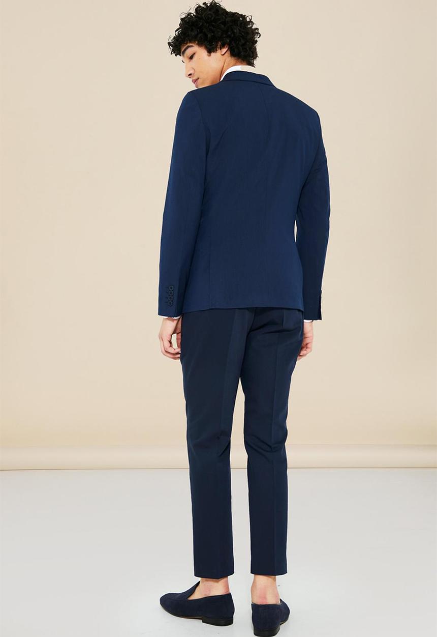 boohooMAN - Super skinny double breasted suit jacket - navy