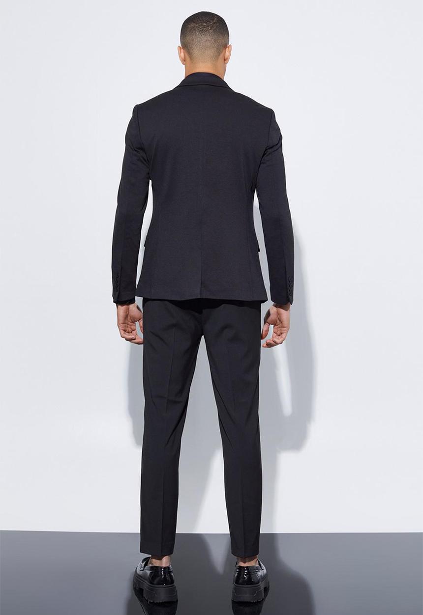 boohooMAN - Skinny cropped suit trousers - black