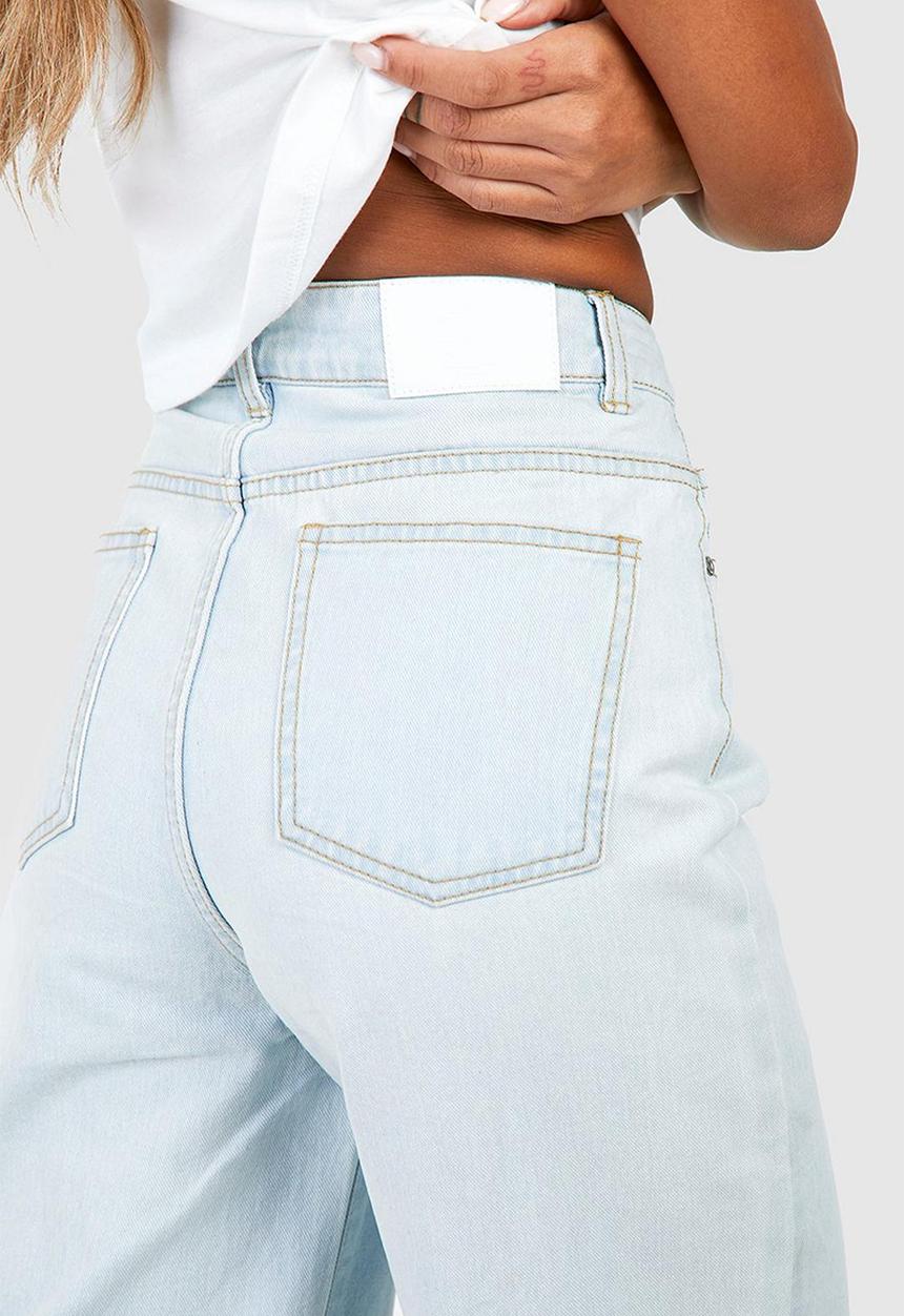 boohoo - Basics high waisted super wide leg jeans - bleach wash