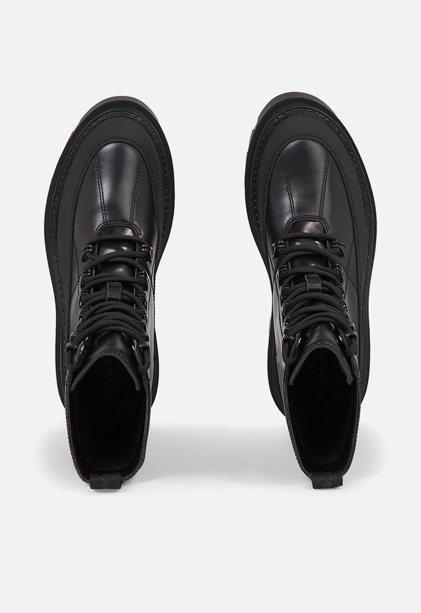 Calvin Klein - Flatform lace up boot lth - triple black