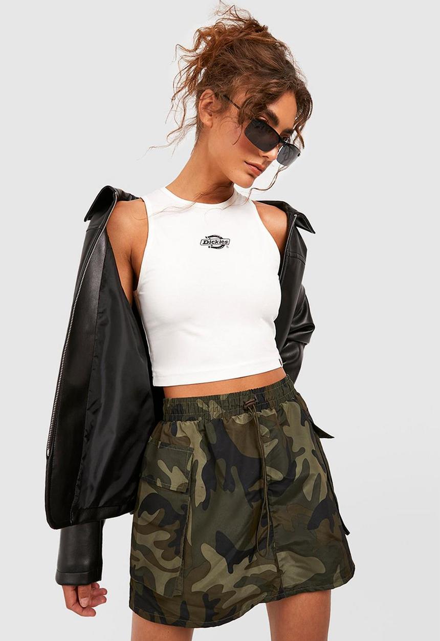 boohoo - Toggle waist camo print cargo mini skirt - camo