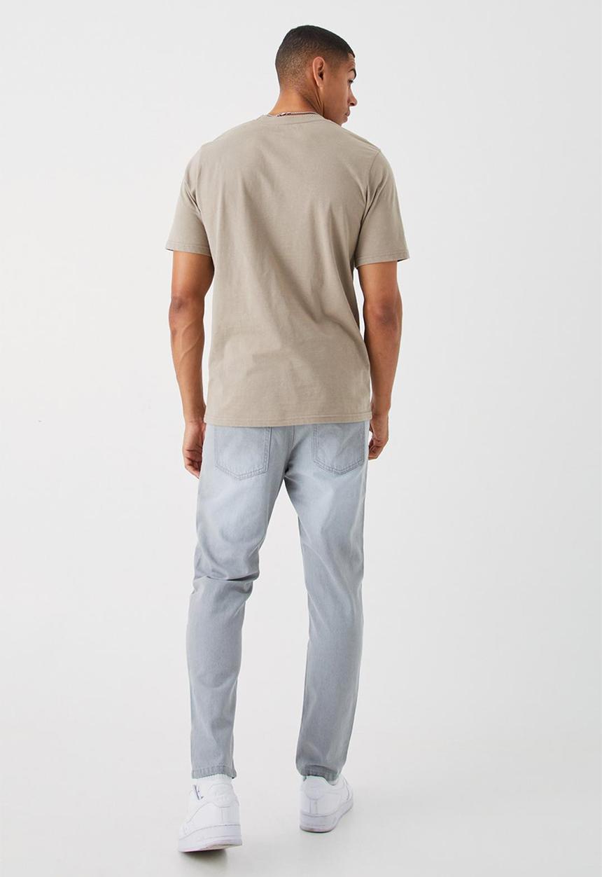 boohooMAN - Tapered rigid jean - ice grey