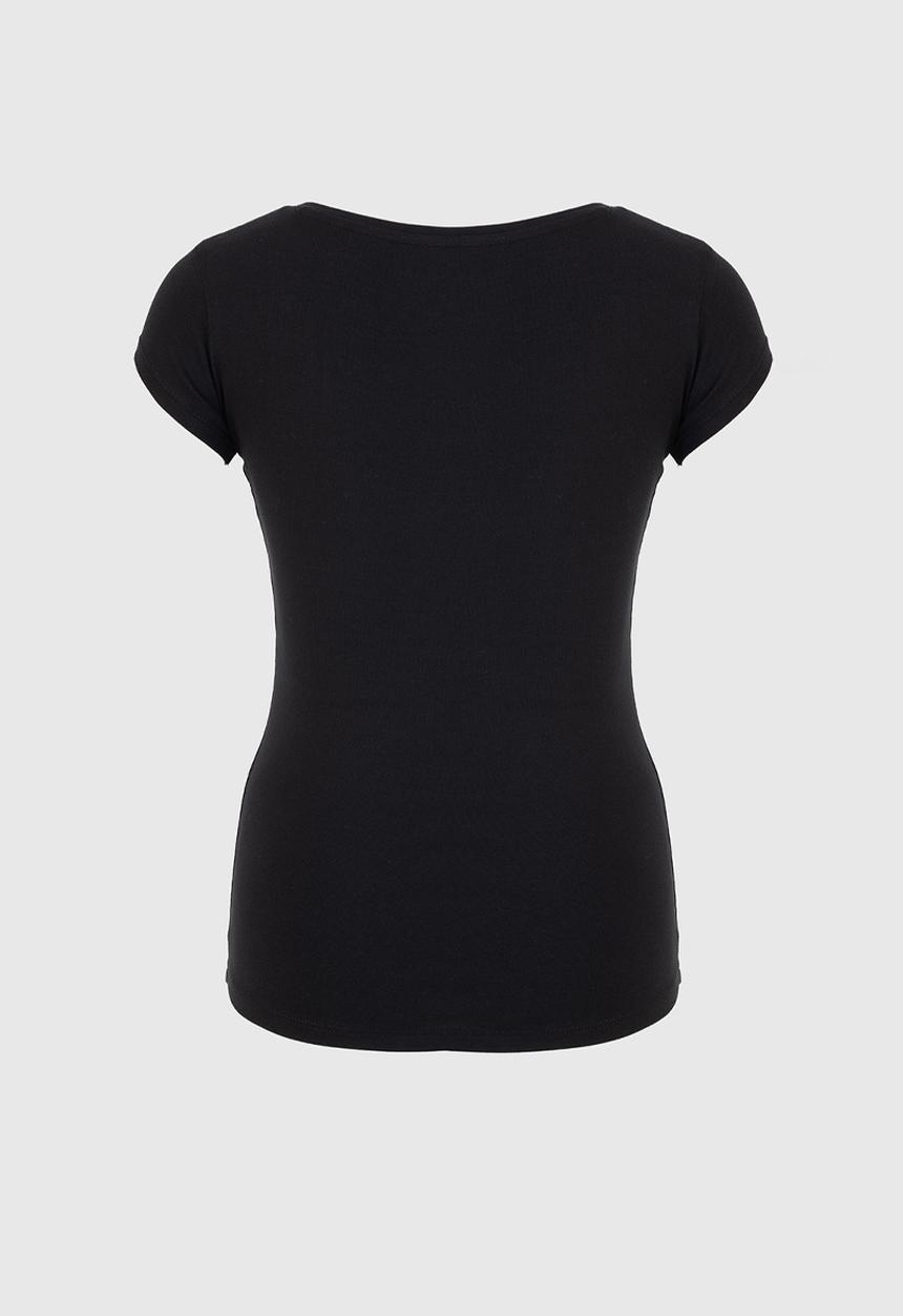 SISSY BOY - Fitted Floral Print And Bling Logo Top - Black