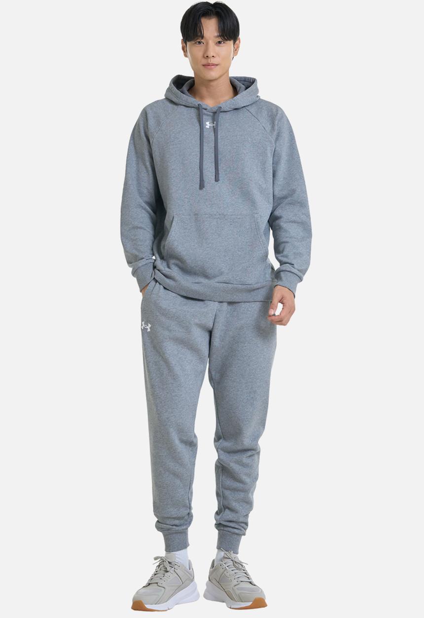 Under Armour - Ua rival fleece joggers - castlerock light heather/white