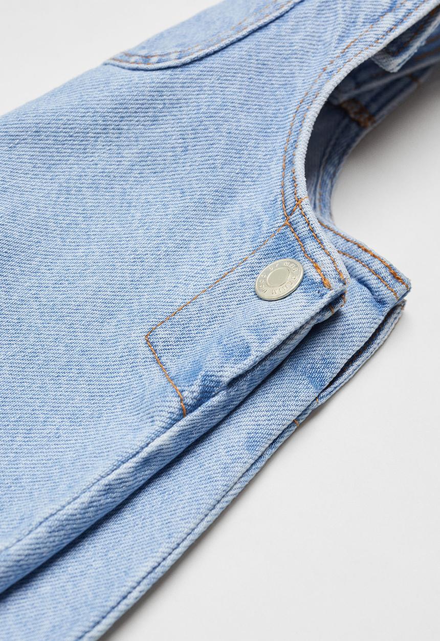 MANGO - Dungaree dress ruffi - light denim