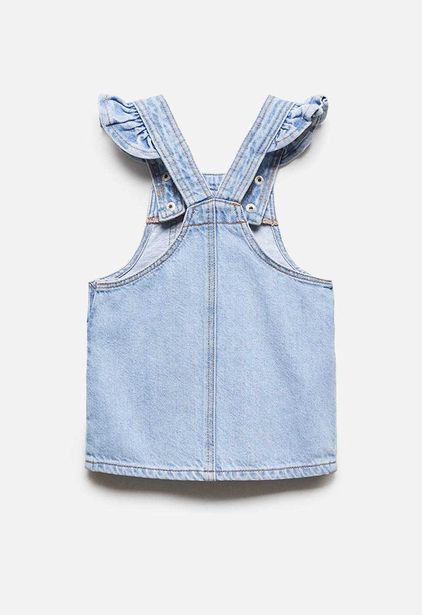 MANGO - Dungaree dress ruffi - light denim