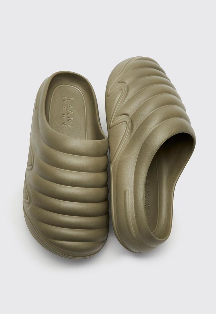 boohooMAN - Moulded mule - khaki