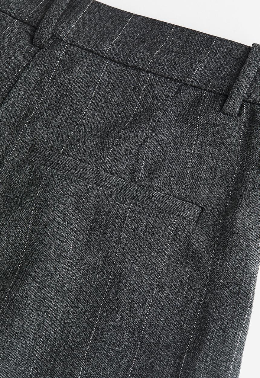 H&M - Wide trousers - dark grey/pinstriped 