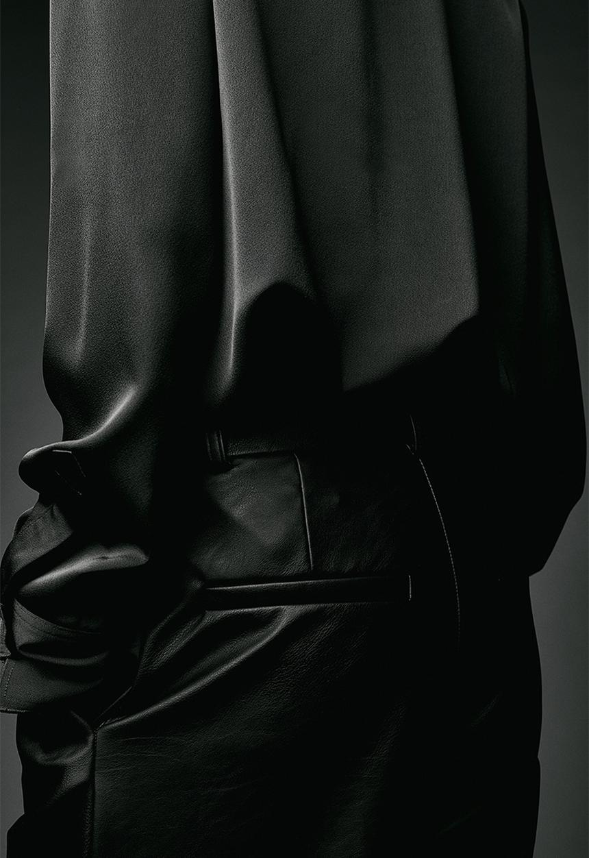 H&M - Wide coated trousers - black