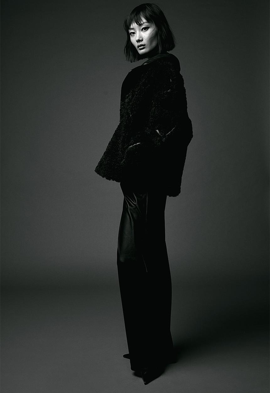H&M - Wide coated trousers - black