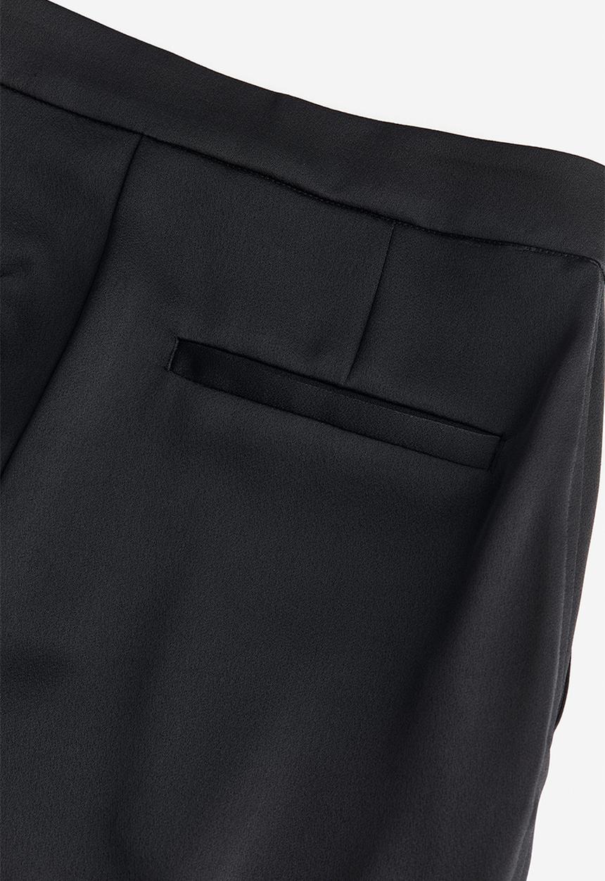H&M - Wide satin trousers - black