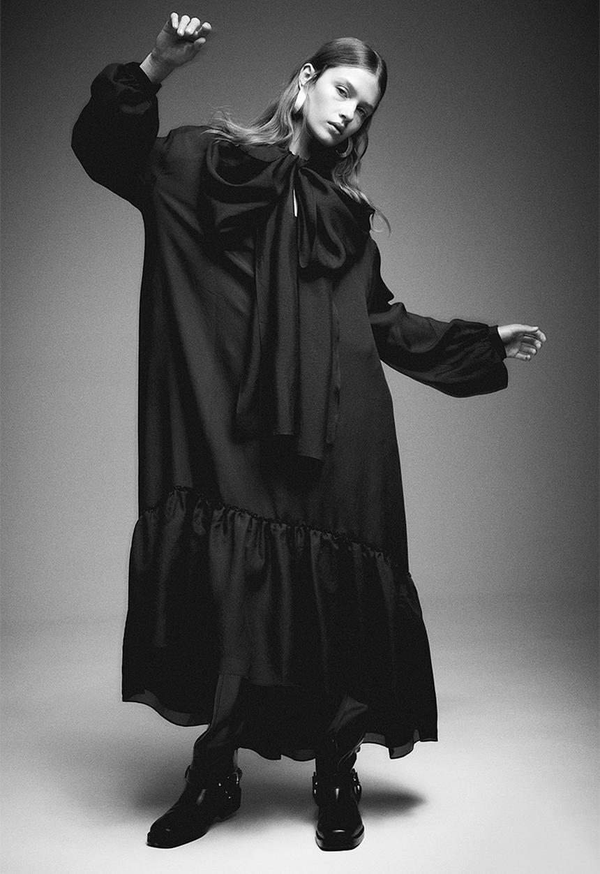 H&M - Bow-collared dress - black