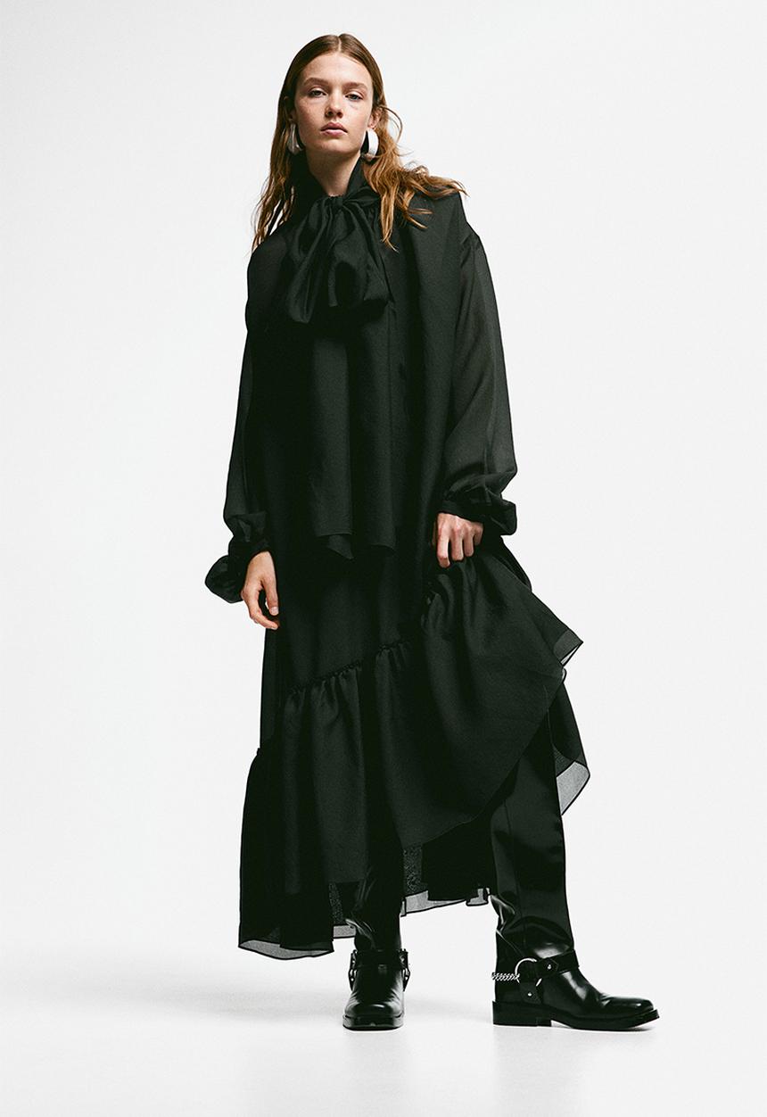 H&M - Bow-collared dress - black