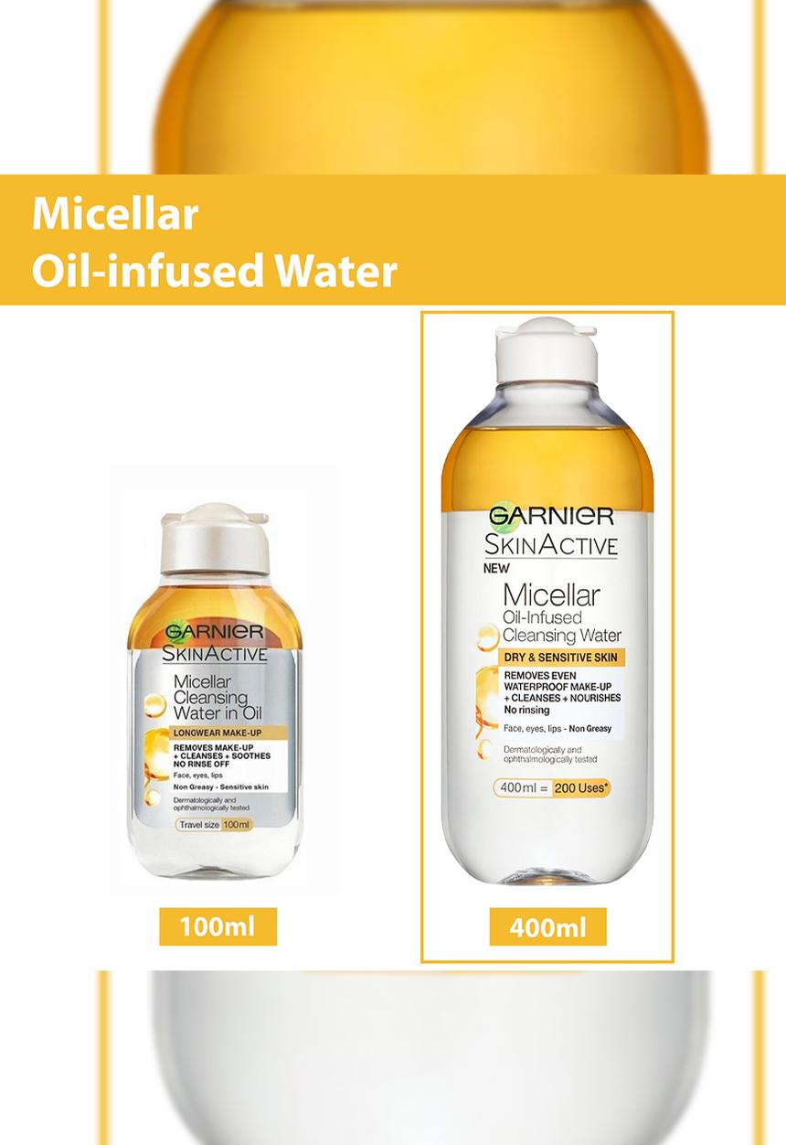 Garnier - Micellar Cleansing Water & Makeup Remover Oil Infuse Dry Skin 400ml